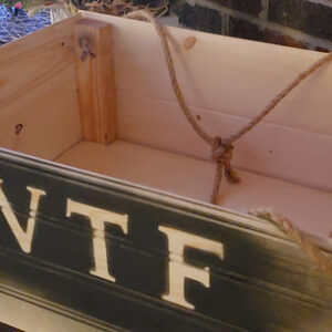 WTF Farm wooden basket- large